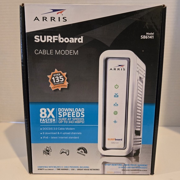ARRIS SURFboard DOCSIS 3.0 Cable Modem - SB6141 Brand New In box Nos‎ - Picture 1 of 6